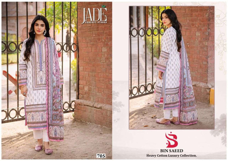 Jade Bin Saeed Heavy Cotton Luxury Collection Vol 7 Heavy Lawn Cotton Unstitched Salwar Suit