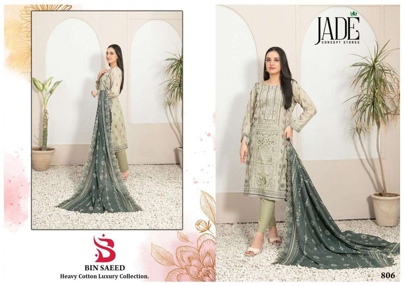 Jade Bin Saeed Heavy Cotton Luxury Collection Vol 8 Lawn Cotton Fancy Salwar Suit