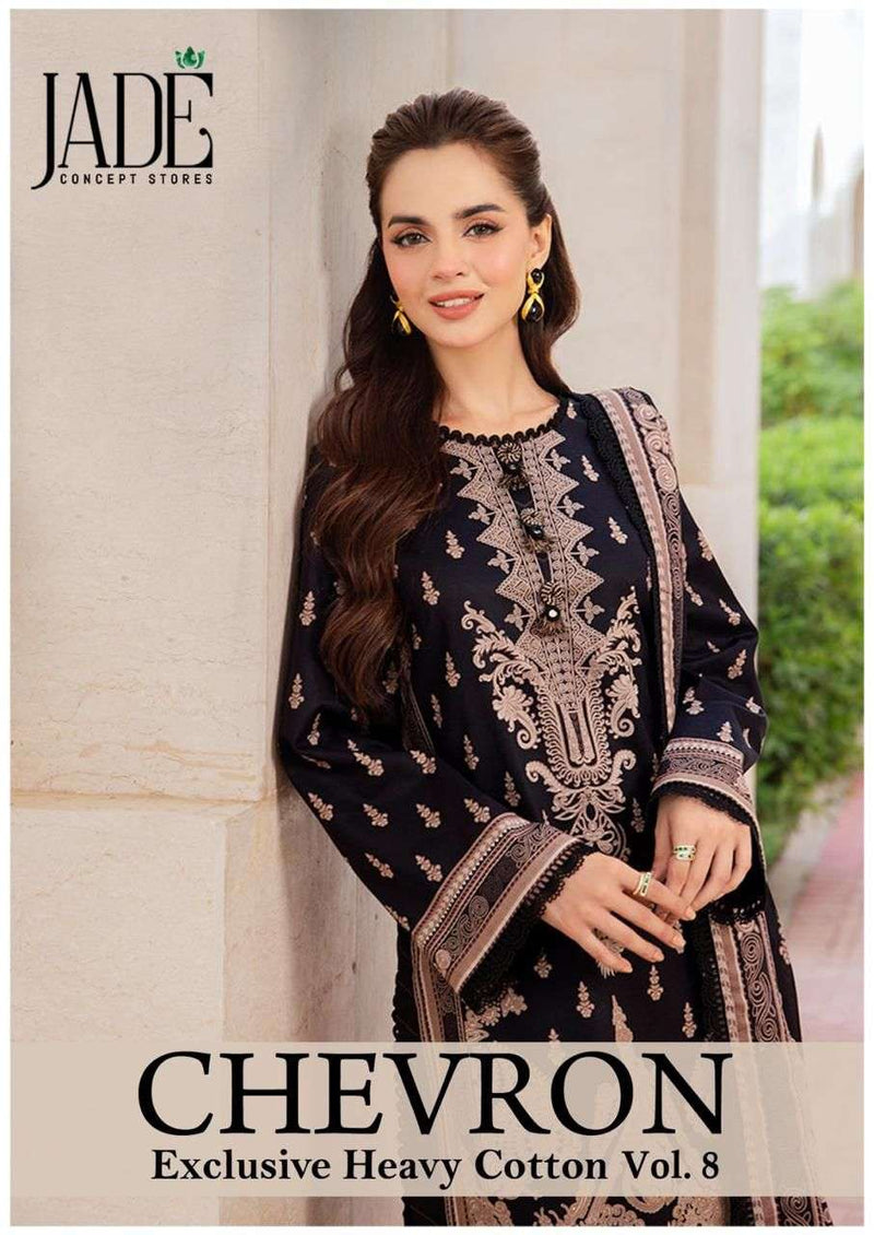 Jade Chevron Exclusive Heavy Cotton Vol 8 Lawn Fancy Salwar Suit