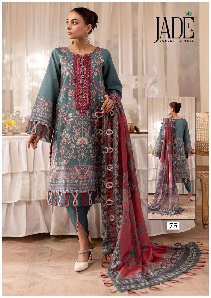 Jade Chevron Exclusive Heavy Cotton Vol 8 Lawn Fancy Salwar Suit