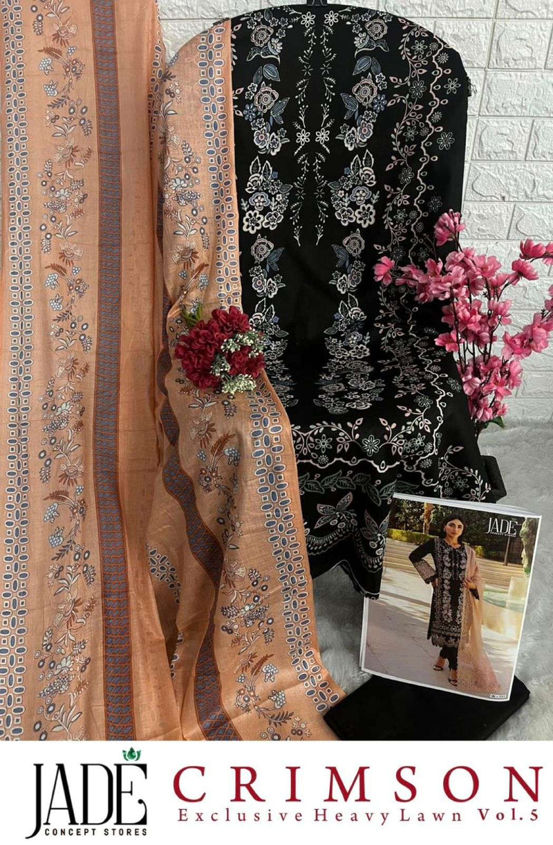 Jade Crimson Exclusive Heavy Lawn Cotton Collection Vol 5  Fancy Designer Salwar Suit