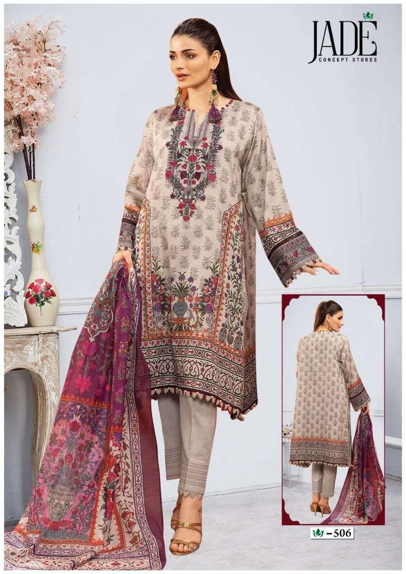 Jade Crimson Exclusive Heavy Lawn Cotton Collection Vol 5  Fancy Designer Salwar Suit