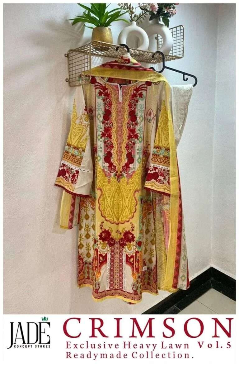 Jade Crimson Exclusive Heavy Lawn Cotton Vol 5 Ready Made Pret Kurti Collection