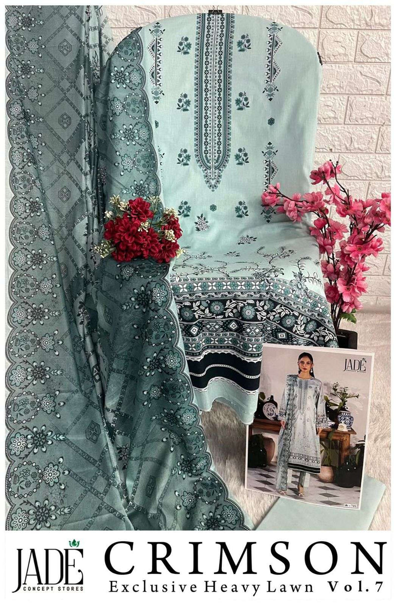 Jade Crimson Exclusive Heavy Lawn Collection Vol 7 Cotton Fancy Salwar Suit