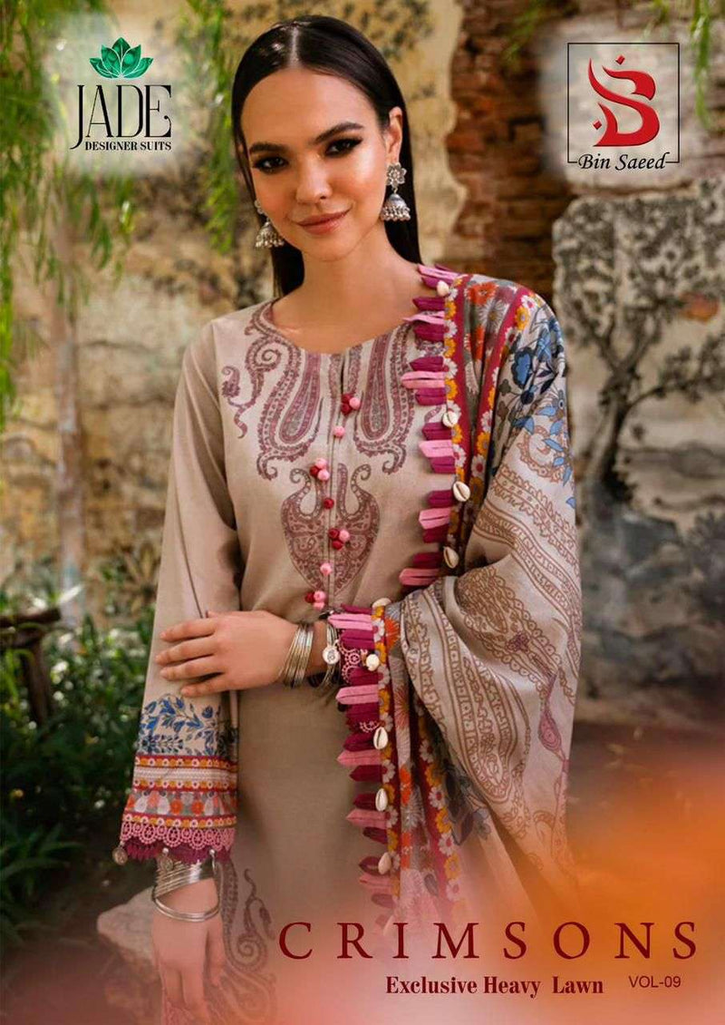 Jade Crimson Exclusive Heavy Lawn Collection Vol 9 Lawn Cotton Fancy Salwar Suit