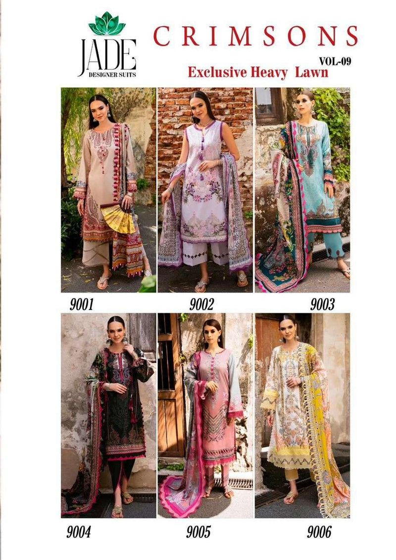 Jade Crimson Exclusive Heavy Lawn Collection Vol 9 Lawn Cotton Fancy Salwar Suit