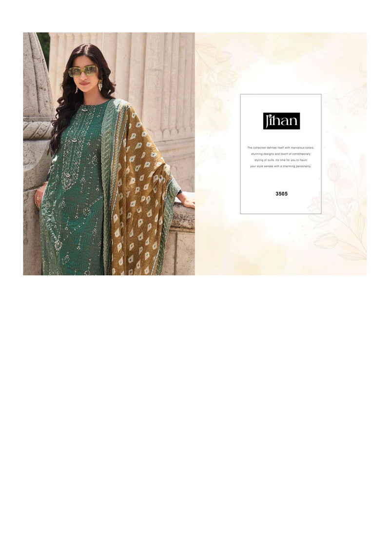 Jihan Bin Saeed Vol 13 Lawn Print Heavy Self Embrodery Fancy Salwar Kameez