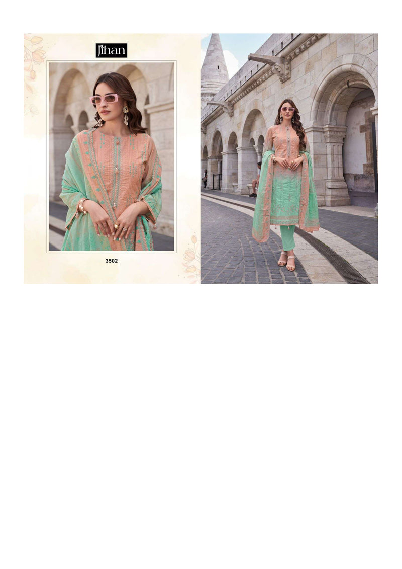 Jihan Bin Saeed Vol 13 Lawn Print Heavy Self Embrodery Fancy Salwar Kameez