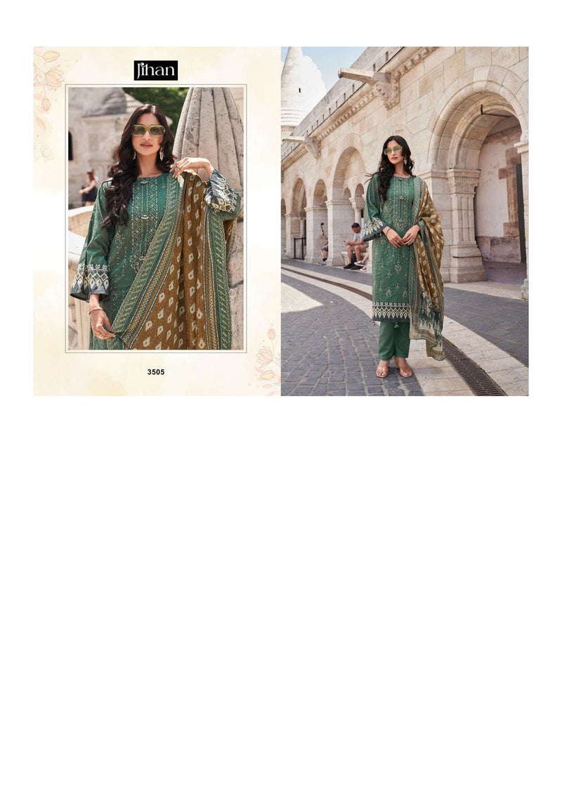 Jihan Bin Saeed Vol 13 Lawn Print Heavy Self Embrodery Fancy Salwar Kameez