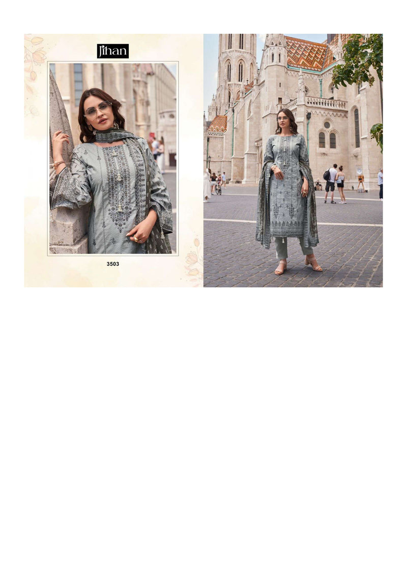 Jihan Bin Saeed Vol 13 Lawn Print Heavy Self Embrodery Fancy Salwar Kameez