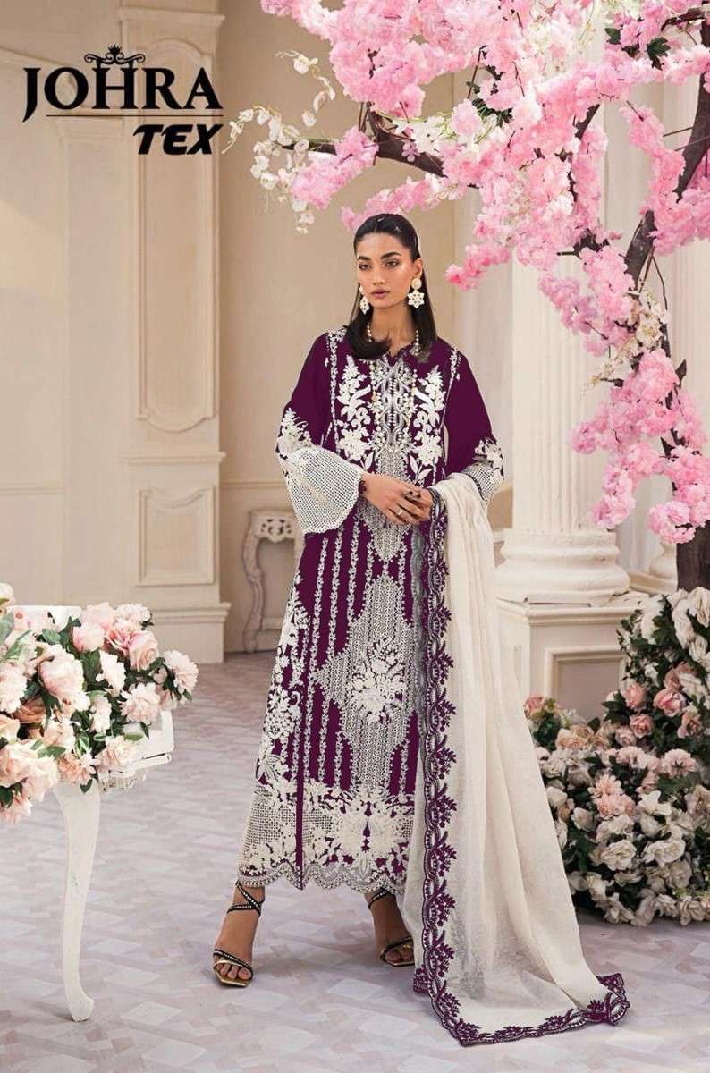 Johra Tex Design No Jt 147 D Rayon Cotton Heavy Embroidered Suit