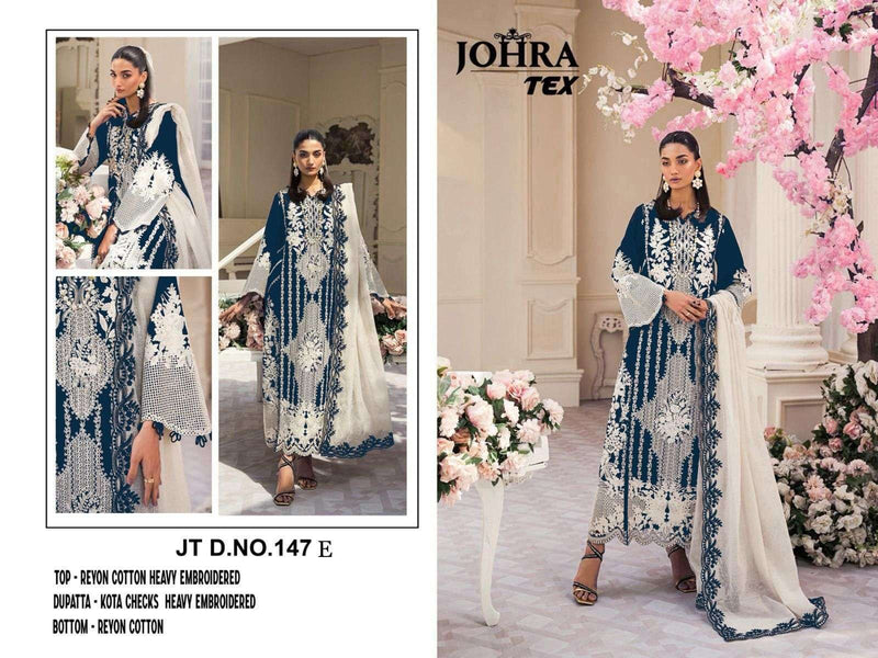 Johra Tex Design No Jt 147 E Rayon Cotton Heavy Embroidered Suit