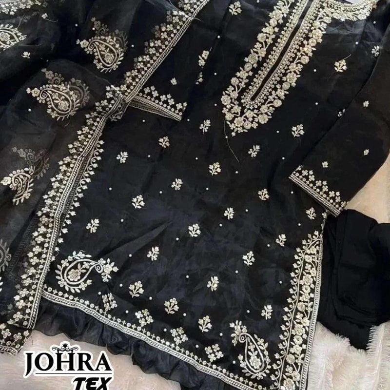 Johra Tex Jt 111 Organza Heavy Embroidery Work Party Wear Suit