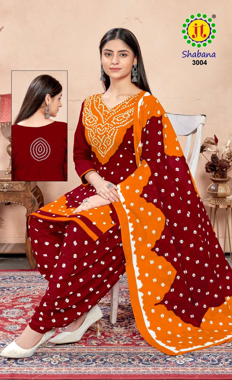 J T Shabana Vol 3 Cotton Bandhani Print Daily Wear Salwar Suit