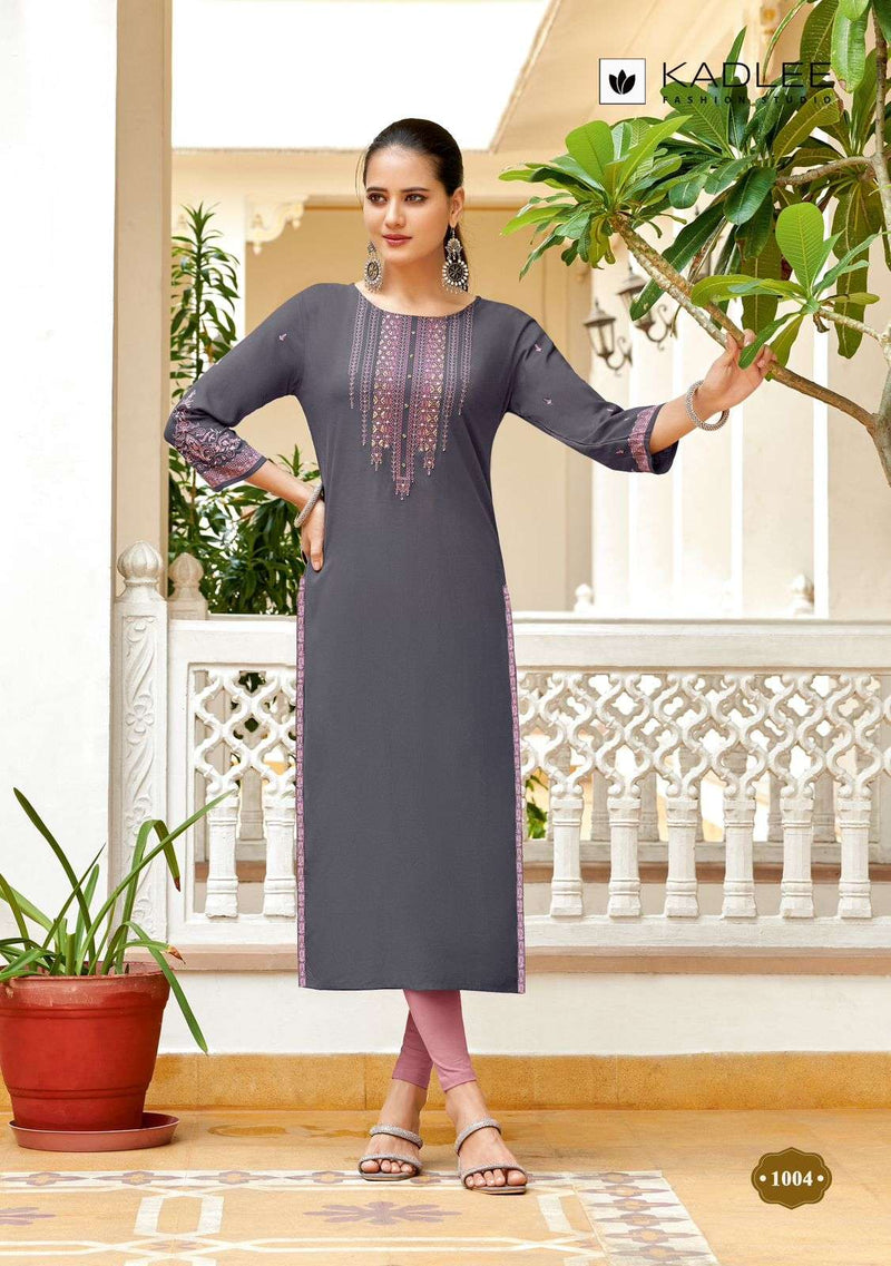 Kadlee Fashion Aneri Rayon Fancy Daily Wear Kurti Set