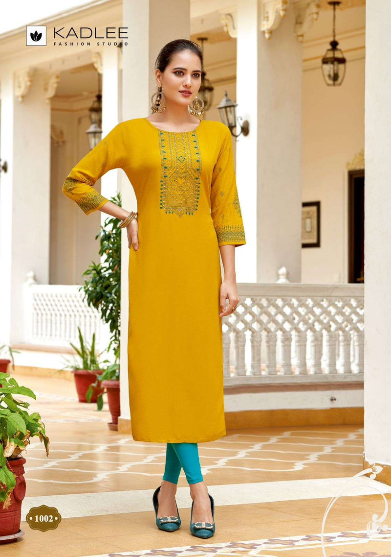 Kadlee Fashion Aneri Rayon Fancy Daily Wear Kurti Set