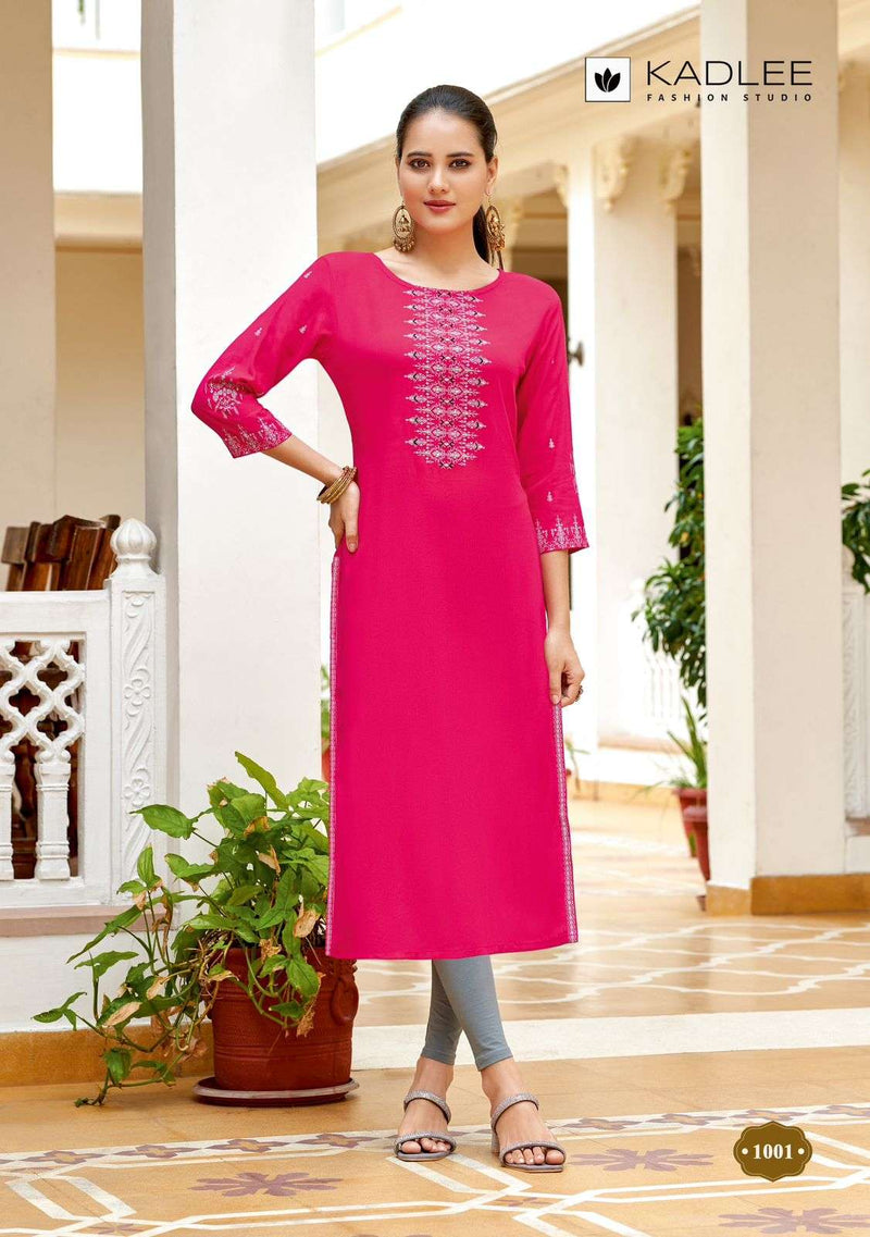 Kadlee Fashion Aneri Rayon Fancy Daily Wear Kurti Set