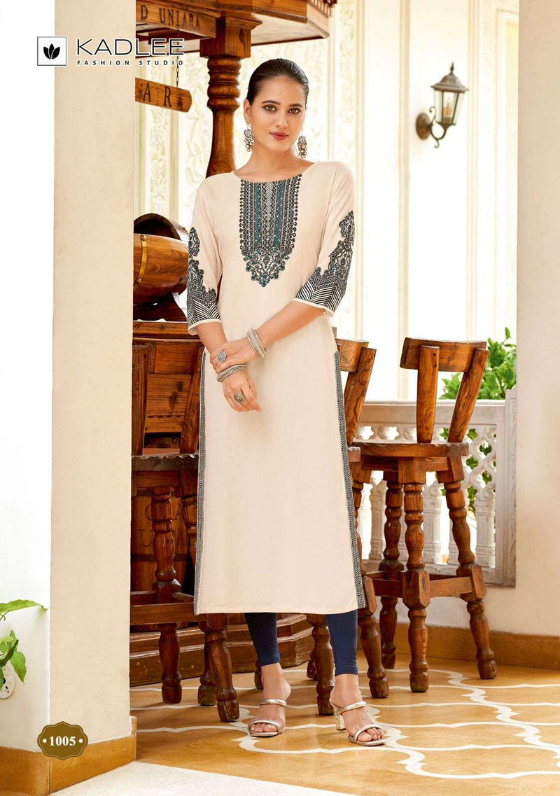 Kadlee Fashion Aneri Rayon Fancy Daily Wear Kurti Set