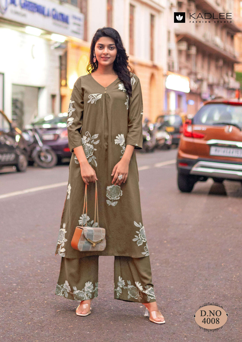 Kadlee Heer Vol 2 Women’s Stylish Rayon Co-ord/Kurti Set