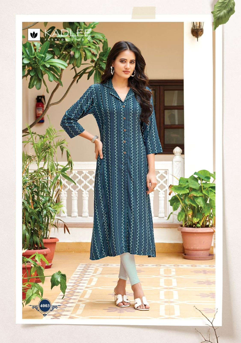 Kadlee Fashion Oraa Rayon Thread Hand Work Fancy Daily Wear Kurti