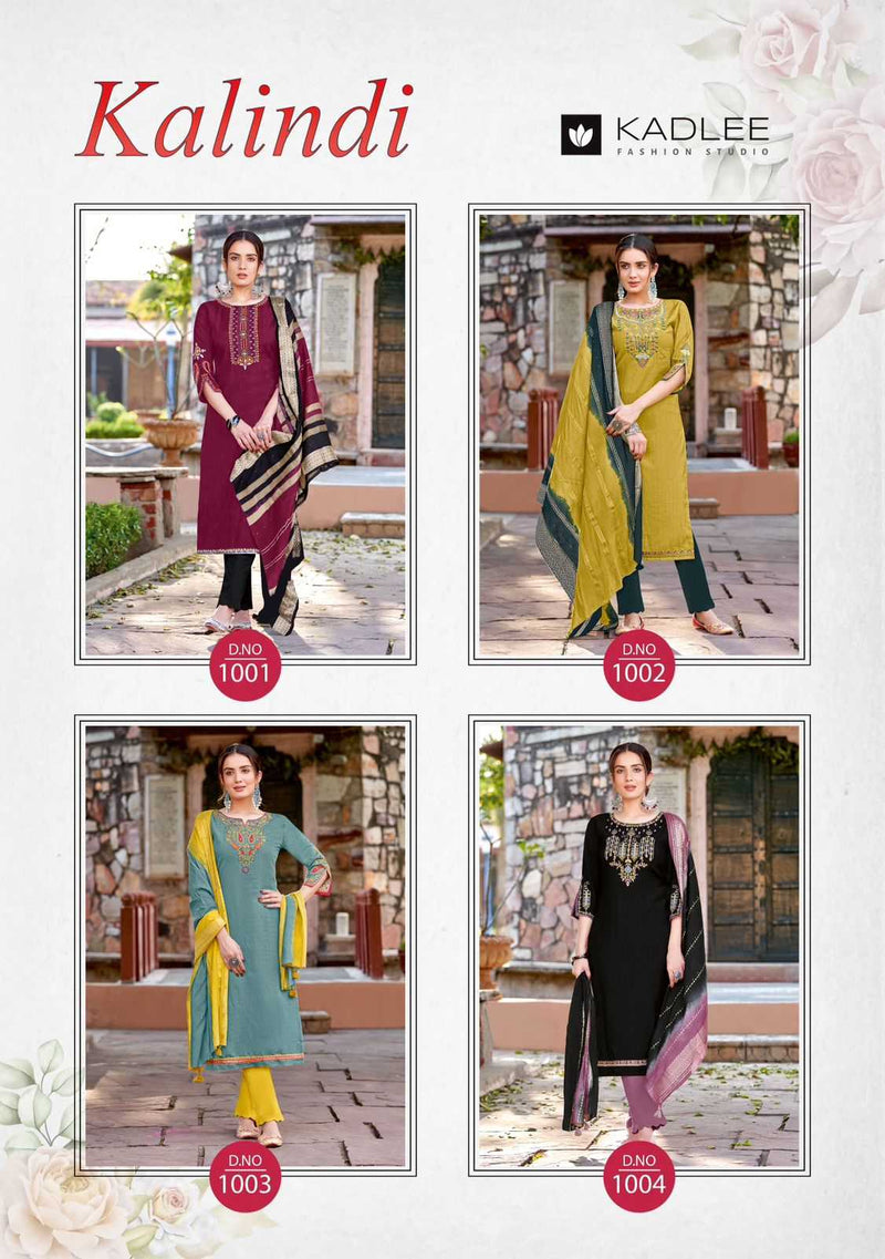 Kadlee Kalindi Viscose Casual Wear Readymade Kurti Pant & Dupatta Set