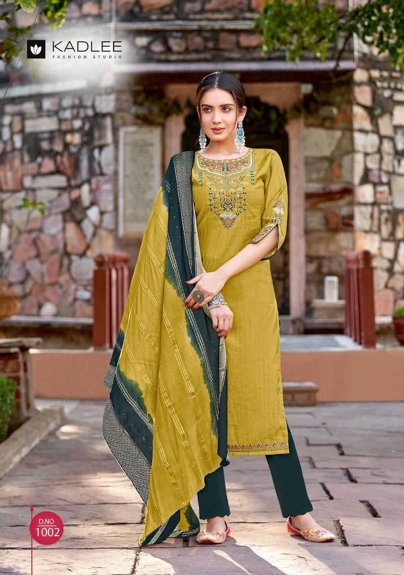 Kadlee Kalindi Viscose Casual Wear Readymade Kurti Pant & Dupatta Set