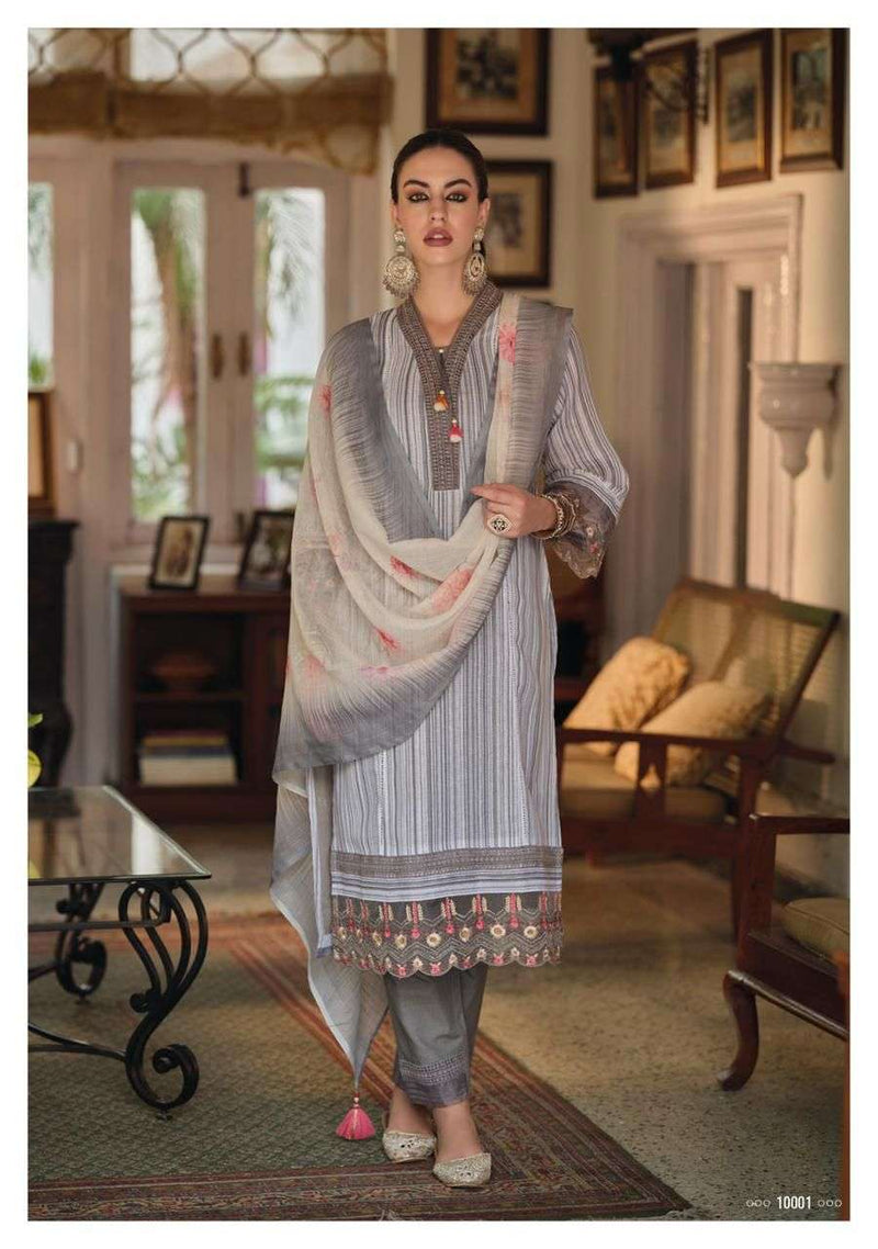 Kailee Fashion Izhaar Fancy 3pcs Set Pakistani Linen Kurti With Pant And Digital Dupatta Catalog