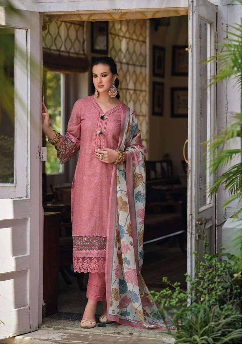 Kailee Fashion Izhaar Fancy 3pcs Set Pakistani Linen Kurti With Pant And Digital Dupatta Catalog