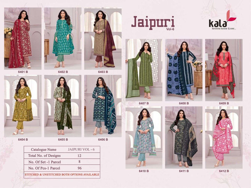 Kala Fashion Jaipuri Vol 6 Cotton Daily Wear Salwar Suit