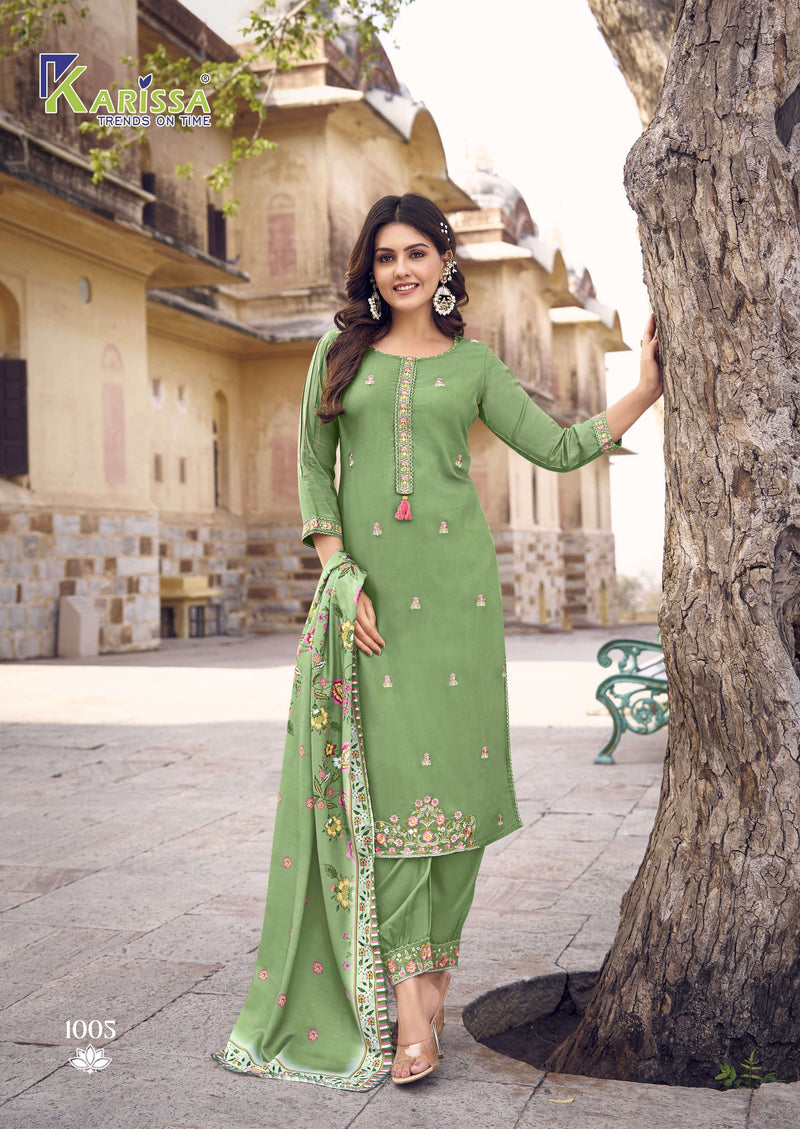 Karissa Shanaya Rayon Designer Thread Hand Work Kurti With Afghani Bottom Dupatta Set