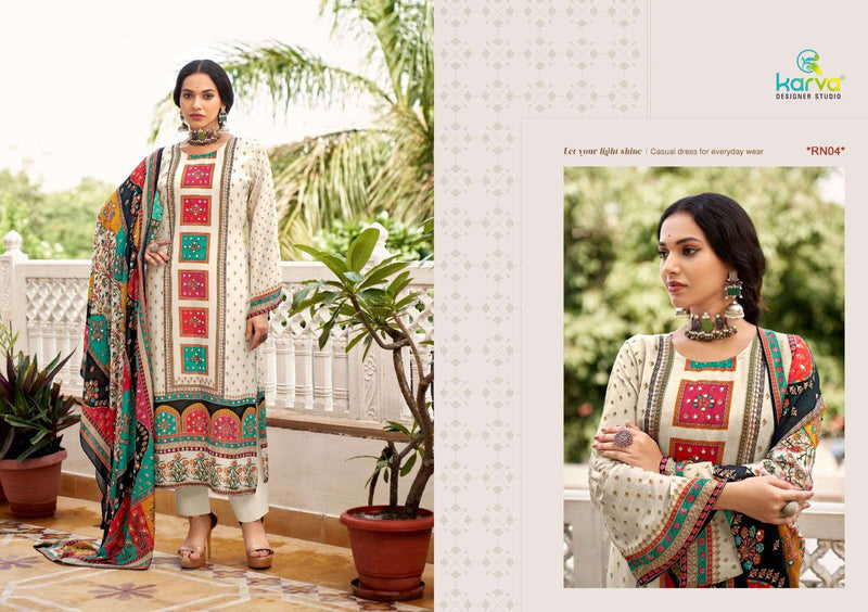 Karva Designer Ranchi Viscose Muslin Digital Print Party Wear Suit