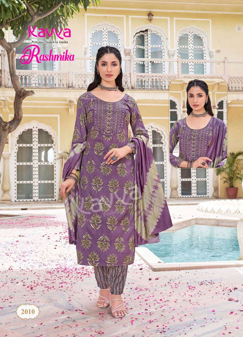 Kavya Rashmika Vol 2 Rayon Printed Straight Kurti With Rayon Printed Bottom And Chanderi Dupatta Set