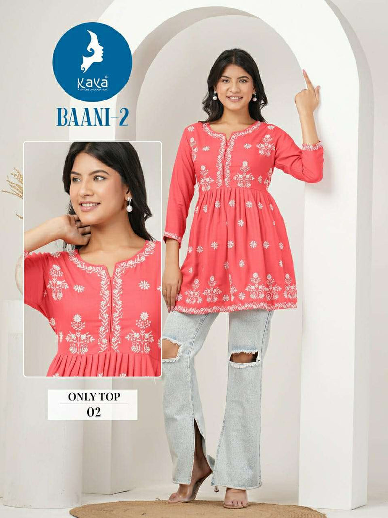 Kaya Baani Vol 2 Rayon With Liucknowi Work Dailywear Fancy Top