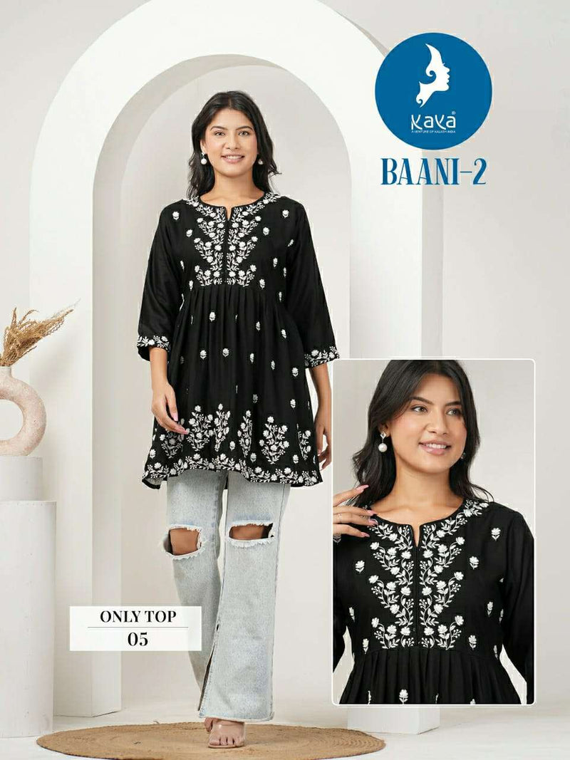 Kaya Baani Vol 2 Rayon With Liucknowi Work Dailywear Fancy Top