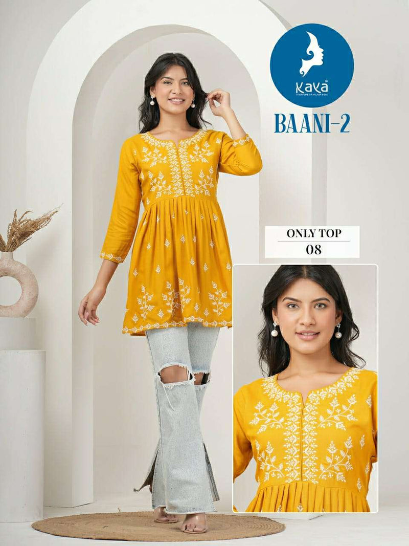 Kaya Baani Vol 2 Rayon With Liucknowi Work Dailywear Fancy Top