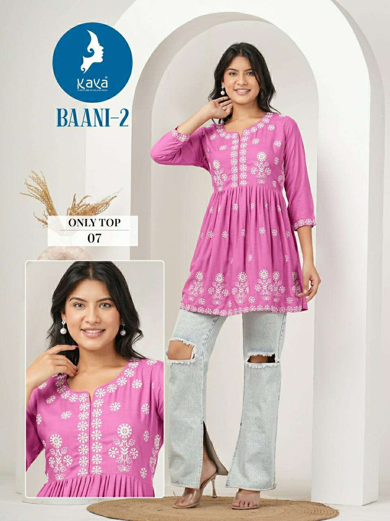 Kaya Baani Vol 2 Rayon With Liucknowi Work Dailywear Fancy Top