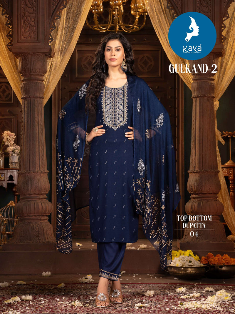 Kaya Gulkand Vol 3 Rayon Fancy Casual Wear Kurti Pant Dupatta Set