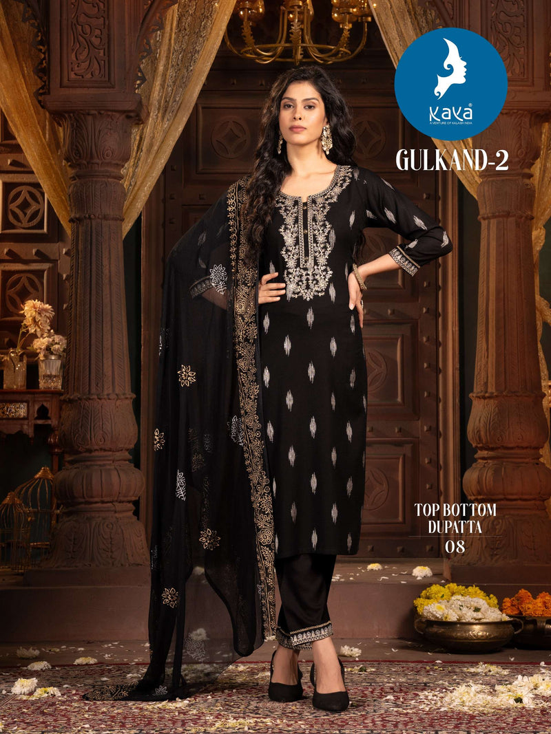 Kaya Gulkand Vol 3 Rayon Fancy Casual Wear Kurti Pant Dupatta Set