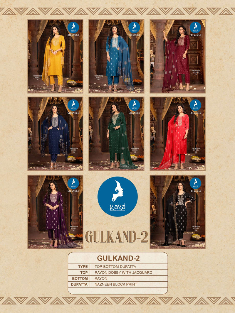 Kaya Gulkand Vol 3 Rayon Fancy Casual Wear Kurti Pant Dupatta Set