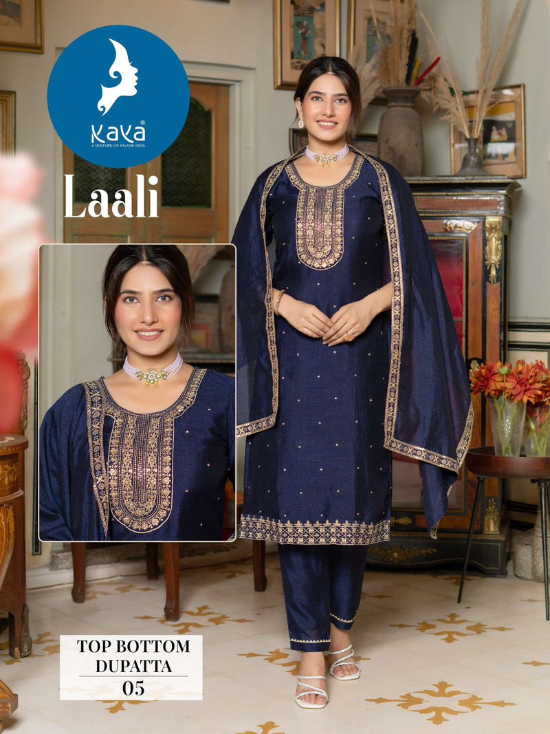 Kaya Laali Silk Rich Combination Festiv Wear Kurti Pant Dupatta Set