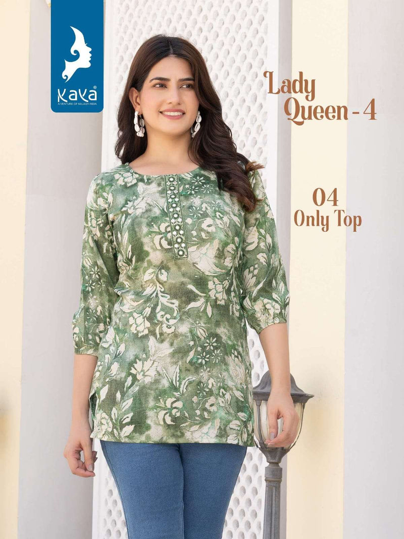 Kaya Lady Queen Vol 4 Rayon Daily Wear Fancy Short Kurti Set