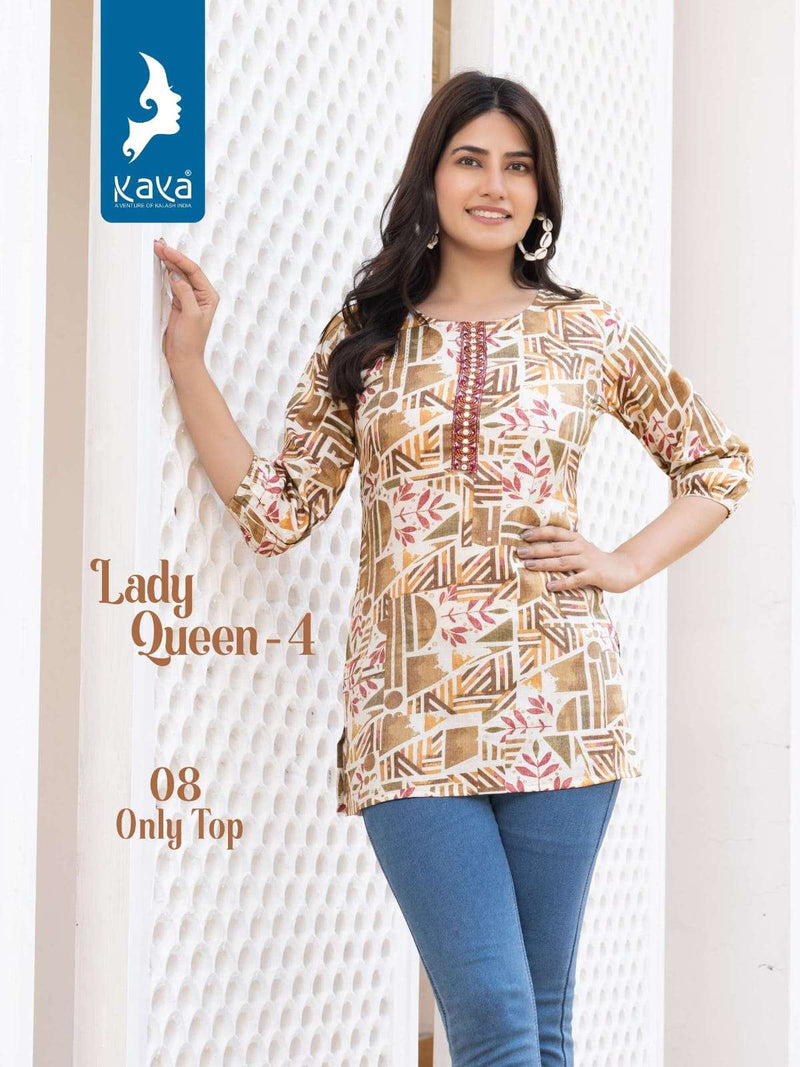 Kaya Lady Queen Vol 4 Rayon Daily Wear Fancy Short Kurti Set