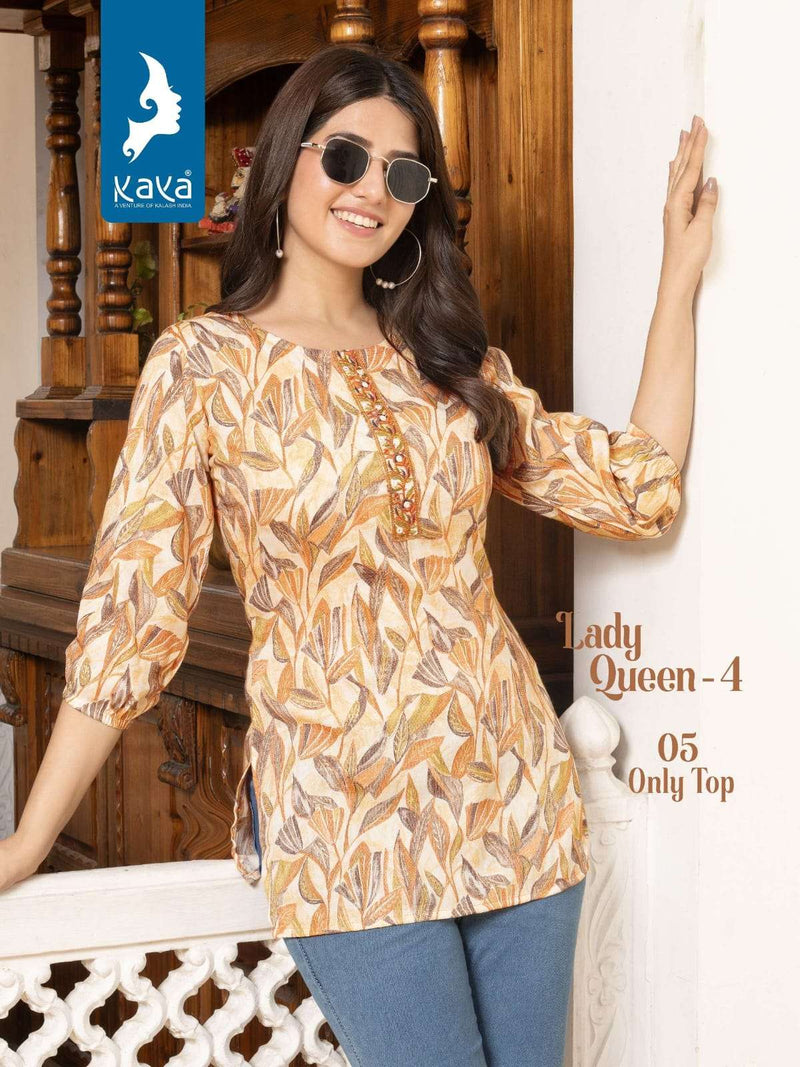 Kaya Lady Queen Vol 4 Rayon Daily Wear Fancy Short Kurti Set