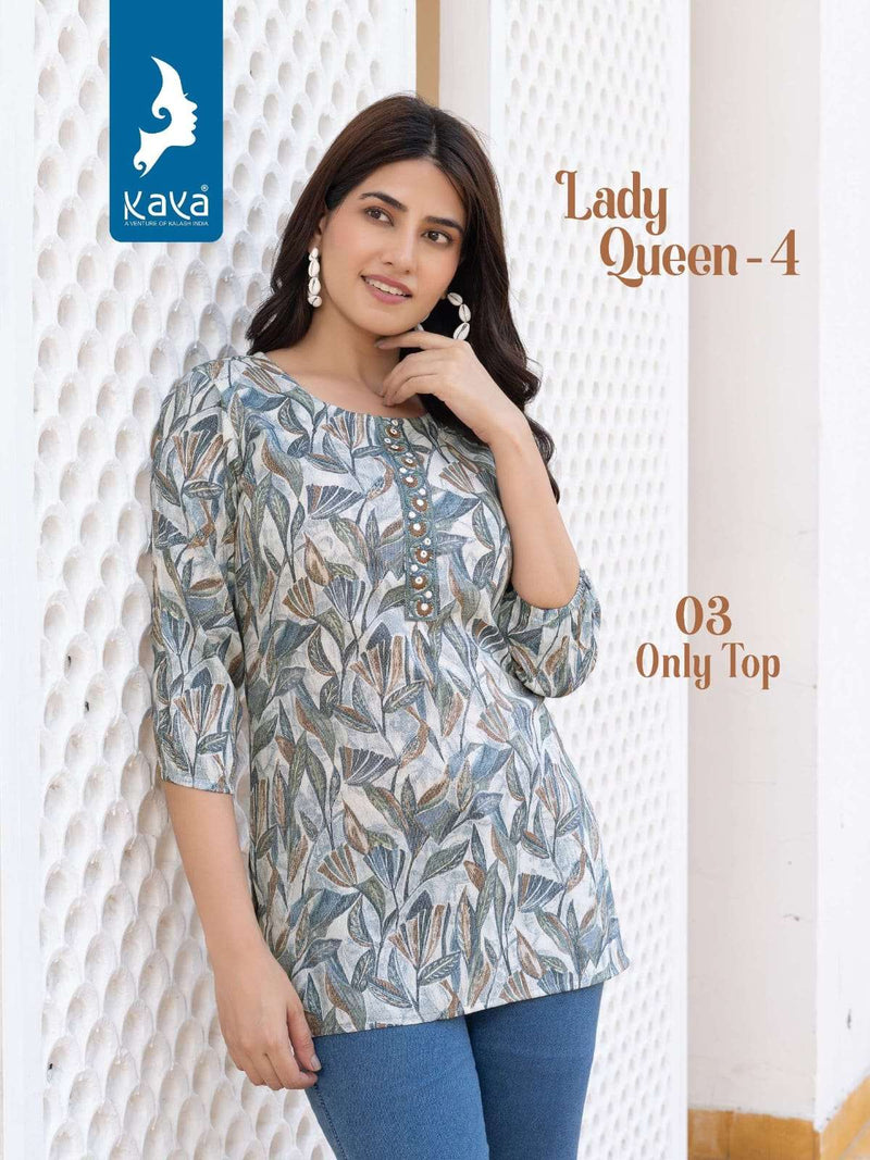 Kaya Lady Queen Vol 4 Rayon Daily Wear Fancy Short Kurti Set