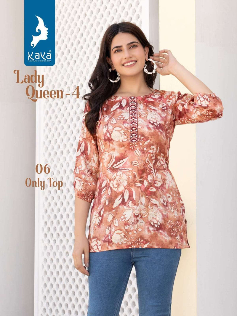 Kaya Lady Queen Vol 4 Rayon Daily Wear Fancy Short Kurti Set