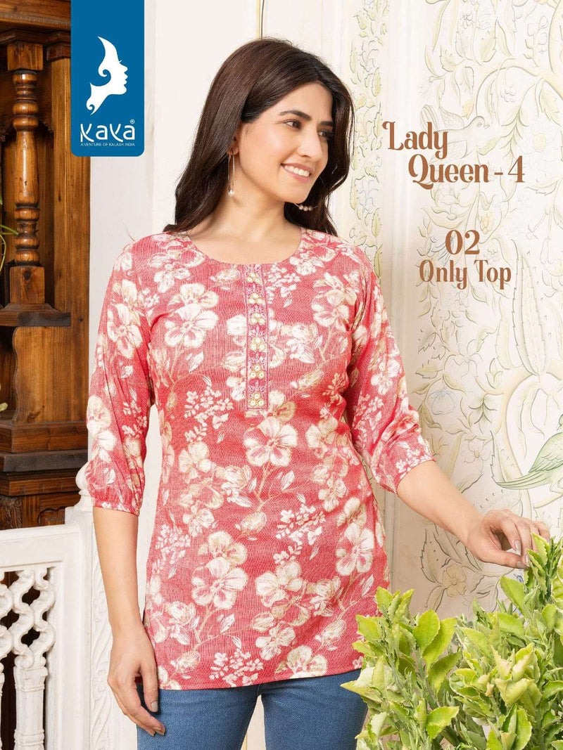 Kaya Lady Queen Vol 4 Rayon Daily Wear Fancy Short Kurti Set