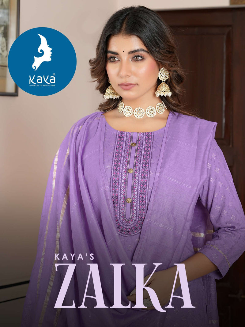 Kaya Zalka Rayon Casual Wear Kurti Pant Dupatta Set