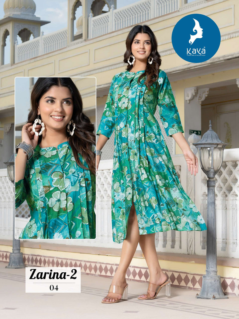 Kaya Zarina Vol 2 Chanderi  Foil Print Casualwear Anarkali Gown