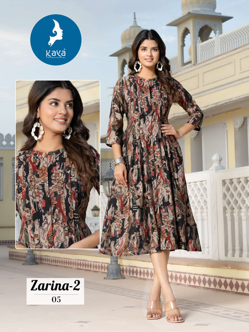 Kaya Zarina Vol 2 Chanderi  Foil Print Casualwear Anarkali Gown