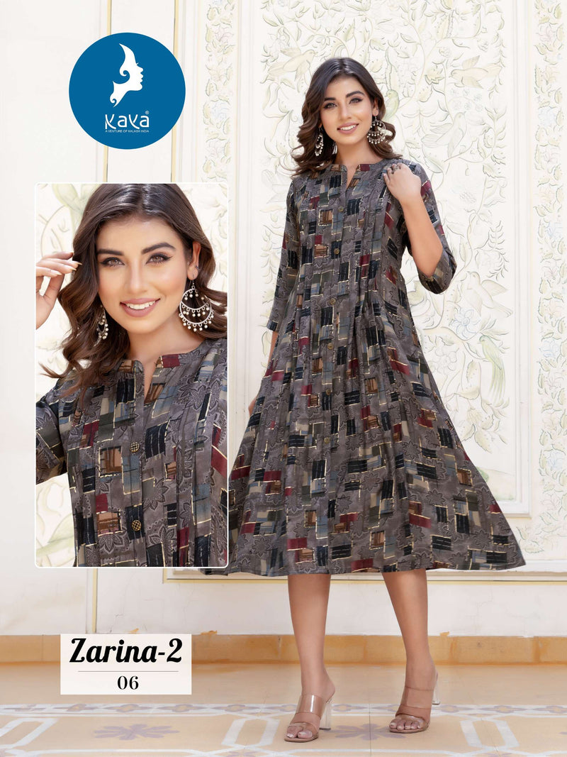 Kaya Zarina Vol 2 Chanderi  Foil Print Casualwear Anarkali Gown